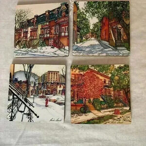4 Vintage Montreal scenery  coasters